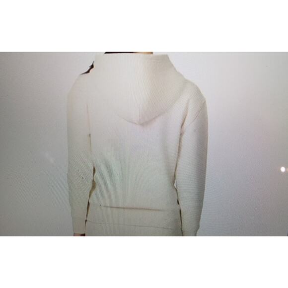 GAP Youth Fleece Beige Hoodie Unisex Y2K Cozycore Medium New With Tags - Picture 9 of 11